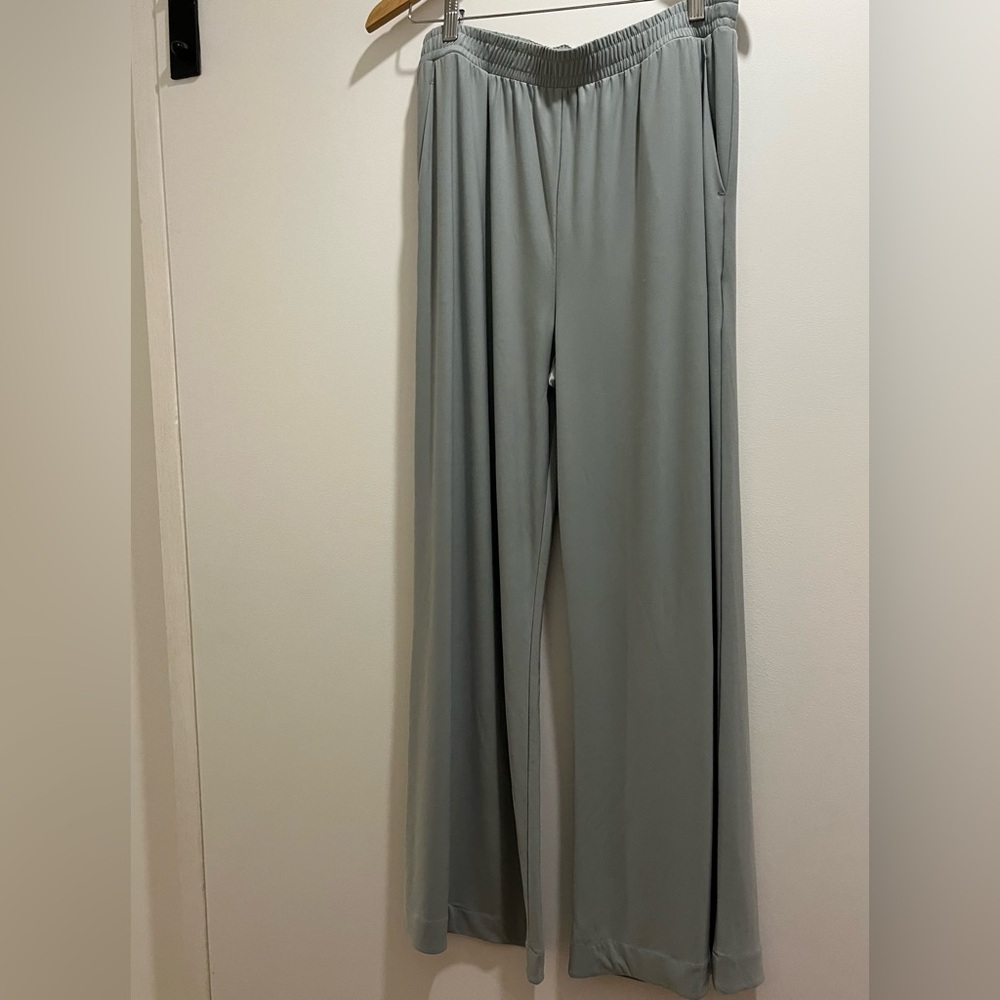 MaxMara Leisure Light Green Wide Leg Pants